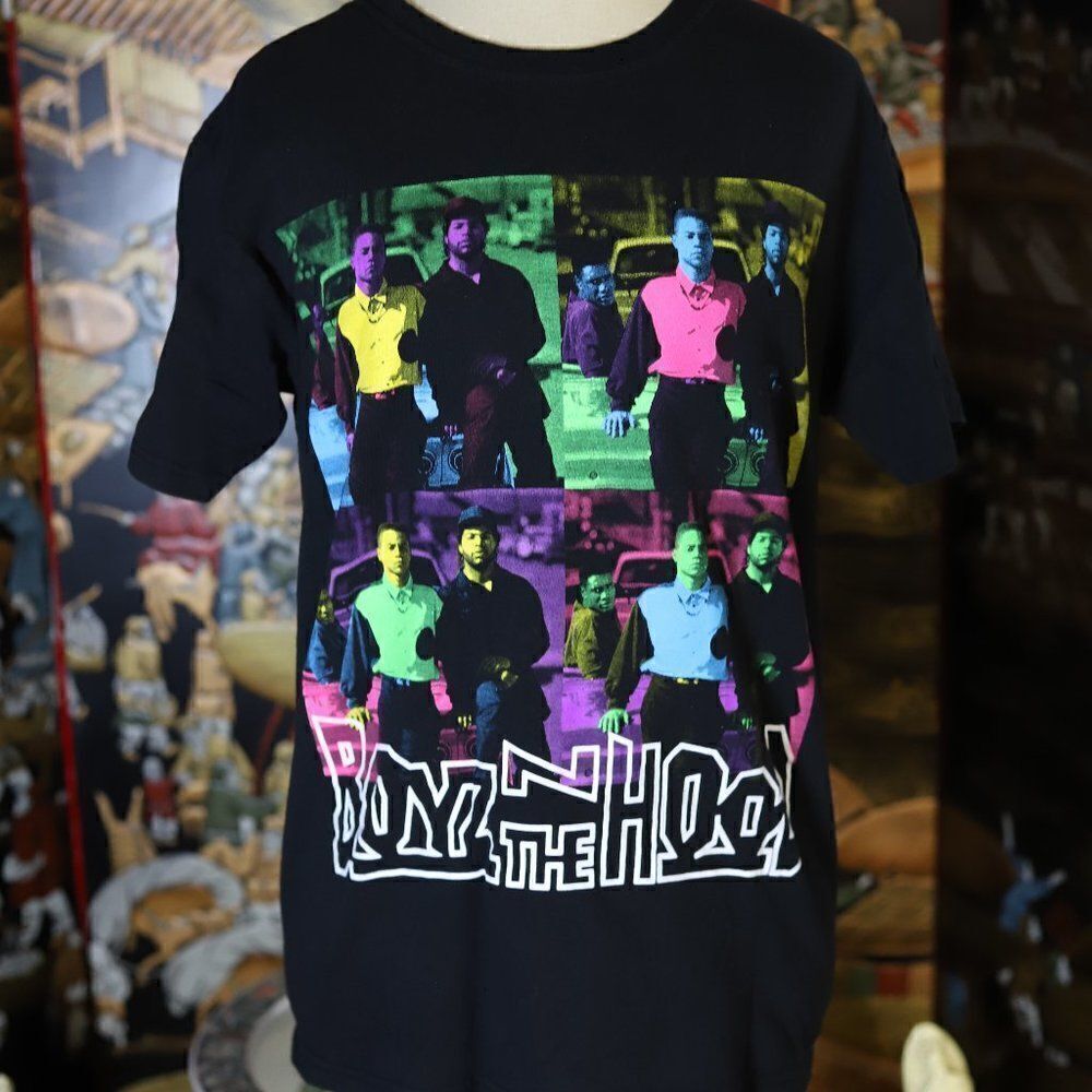 Medium Boyz in the Hood Neon Pop Art Warhol Black T-shirt